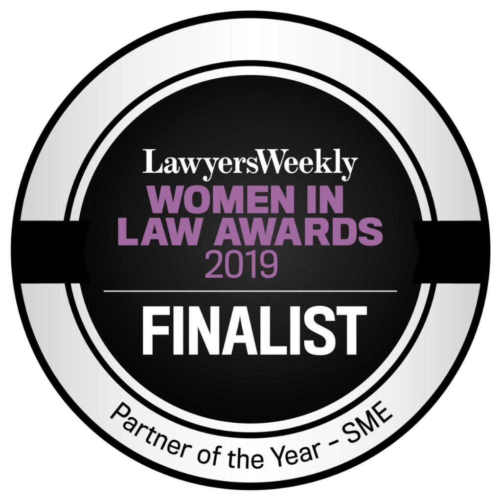 In 2019, Aleisha MacKenzie was a finalist of the Partner of the Year Award at the Lawyers Weekly Women in Law Awards