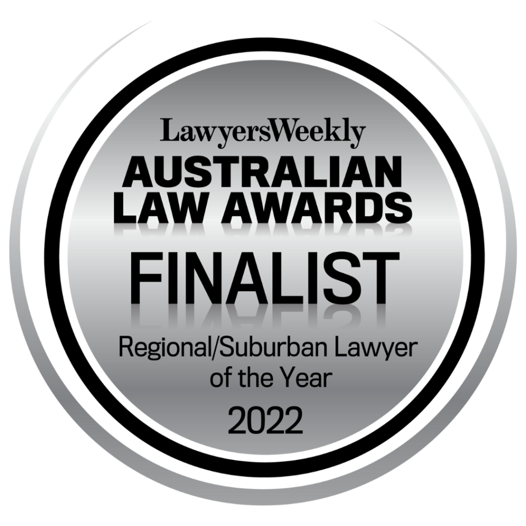 In 2022, Aleisha MacKenzie was a finalist for Regional/Suburban Lawyer of the Year at the Lawyers Weekly Australian Law Awards