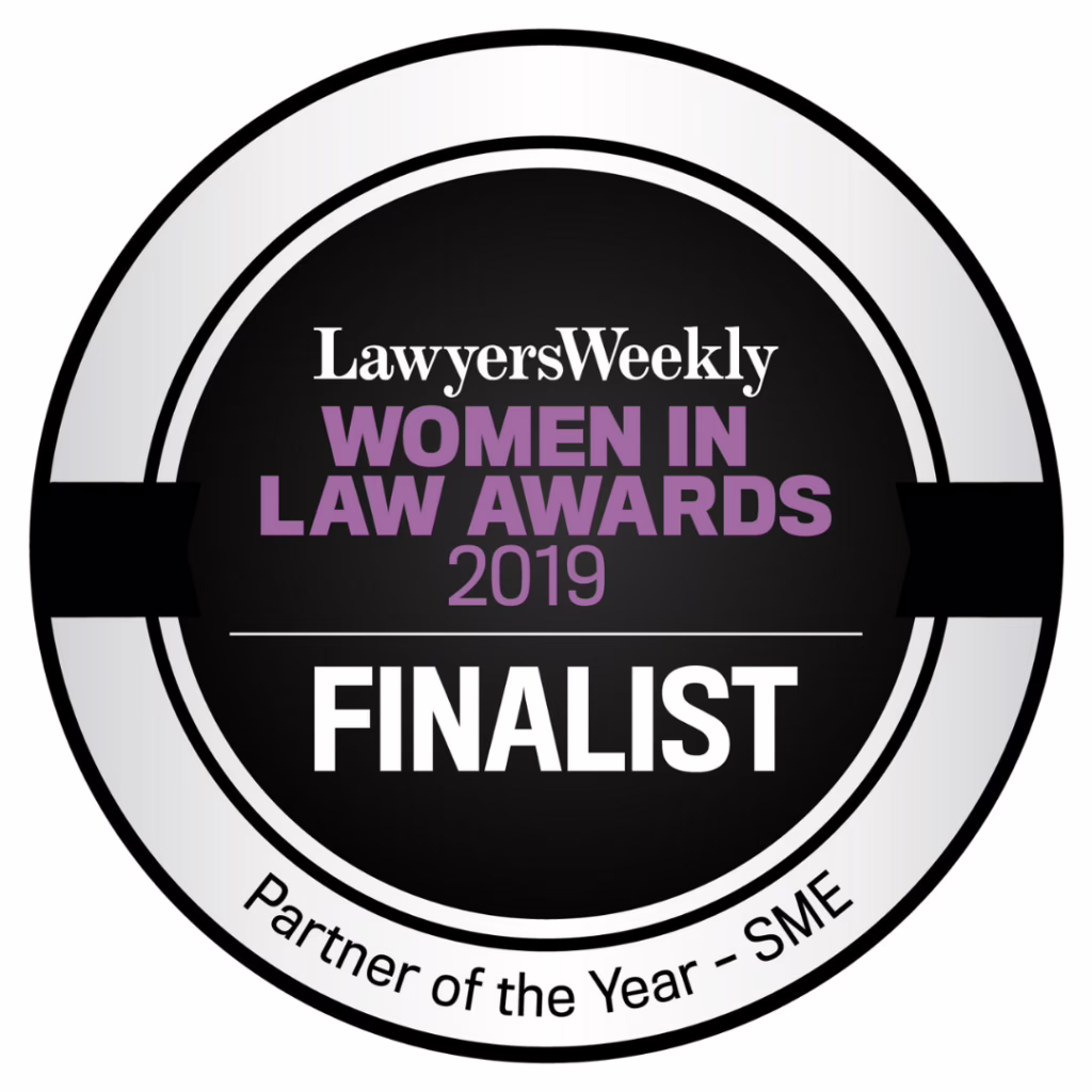 In 2019, Aleisha MacKenzie was a finalist of the Partner of the Year Award at the Lawyers Weekly Women in Law Awards